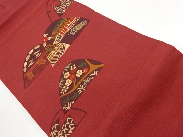 JAPANESE NAGOYA OBI / TSUMUGI / WOVEN FLORAL PLANTS